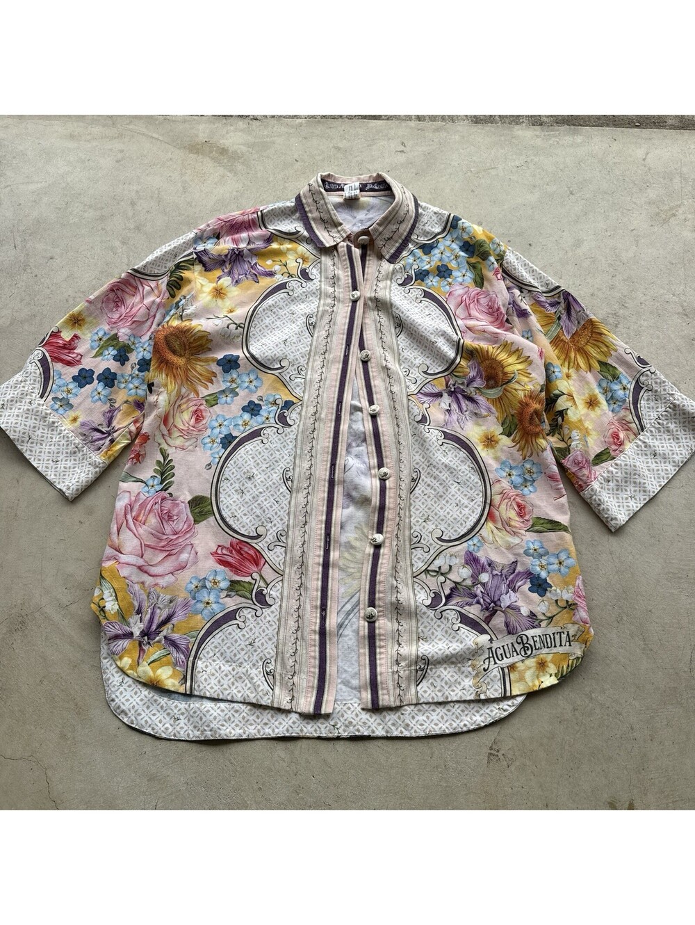Agua Bendita Dreamin Chrissy Floral Shirt Size Medium